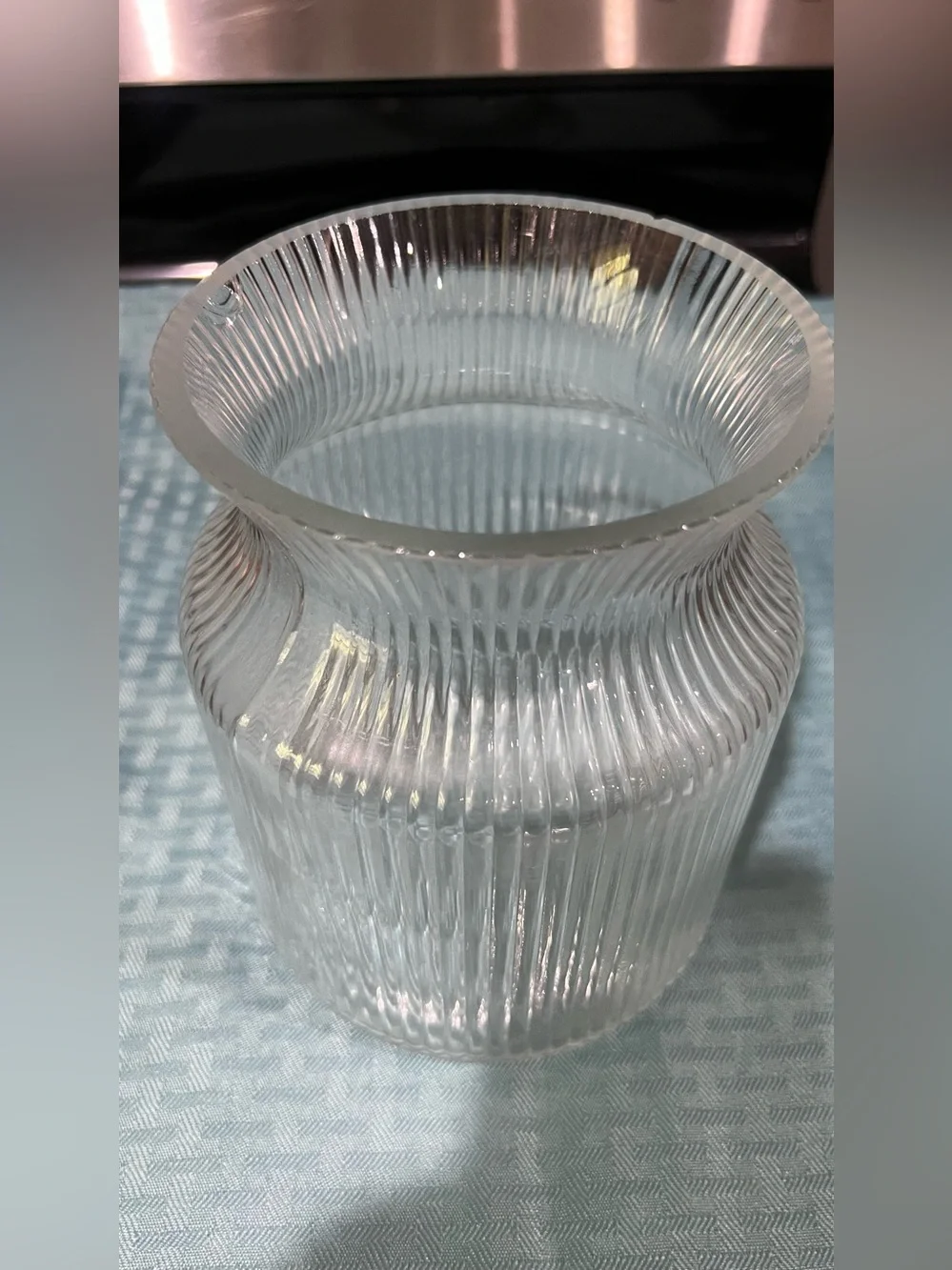 Clear Ribbed Glass Vase - Home Accents